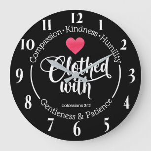 Grande Horloge Ronde Verset biblique chrétienne inspirant