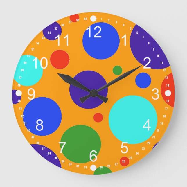 Grande Horloge Ronde Vert bleu orange Vert (Recto)