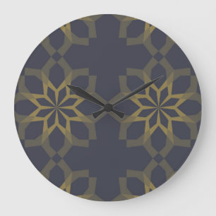 Grande Horloge Ronde Vert, cool, unique, abstraction fleur tendance