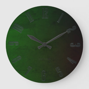 Grande Horloge Ronde Vert-foncé
