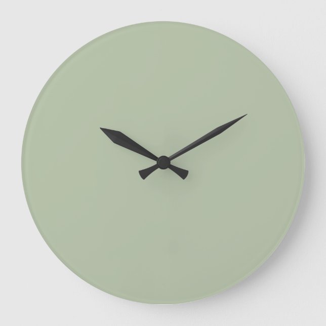 Grande Horloge Ronde Vert sauge clair uni (Recto)