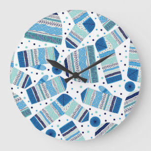 Grande Horloge Ronde Vêtements d'hiver confits : Motif confortable sans
