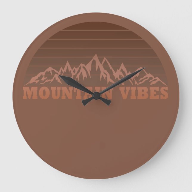 Grande Horloge Ronde Vibes de montagne en plein air amoureux du randonn (Recto)