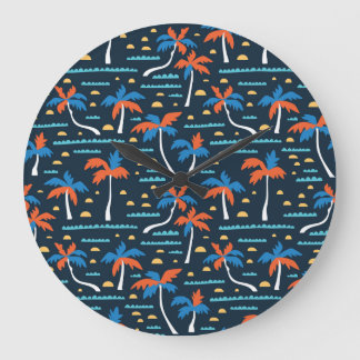 Grande Horloge Ronde Vibes de plage : Élégance hawaïenne Vintage.