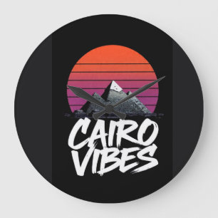 Grande Horloge Ronde Vibes du Caire Vintage Style de rue égyptien & V