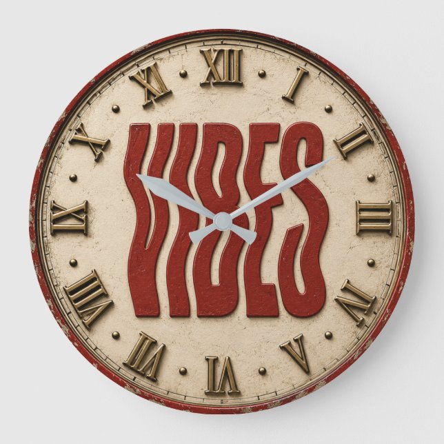 Grande Horloge Ronde Vibes Retro Typography (Recto)
