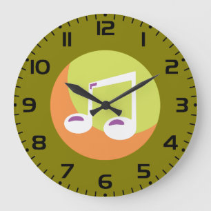 Grande Horloge Ronde Vibrante Double Croche Musicale