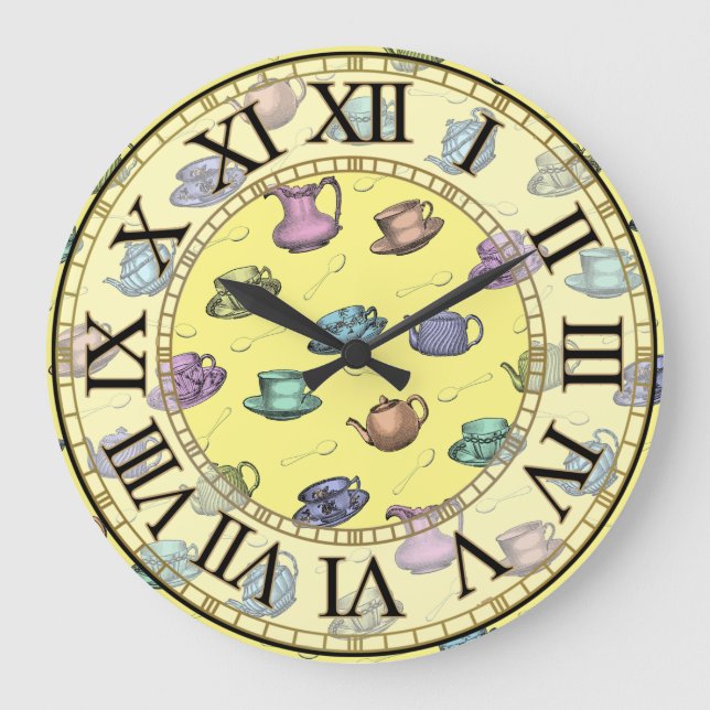 Grande Horloge Ronde Victorian Tea Time Large Clock (Recto)