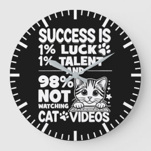 Grande Horloge Ronde Vidéos de succès contre chats - Drôle Motivationne