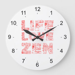 Grande Horloge Ronde Vie, Amour, Zen