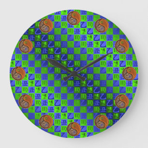 Grande Horloge Ronde Vierge & Bœuf de Bois