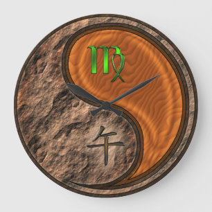Grande Horloge Ronde Vierge & Cheval de Bois