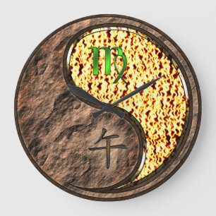 Grande Horloge Ronde Vierge & Cheval de Feu