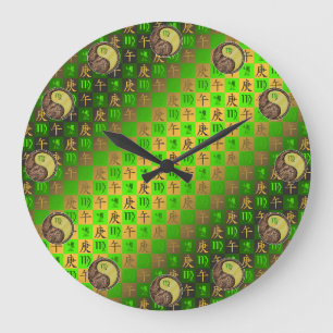 Grande Horloge Ronde Vierge & Cheval de Métal