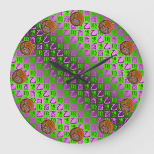 Grande Horloge Ronde Vierge & Coq de Bois