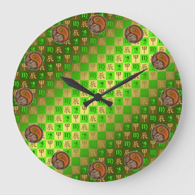 Grande Horloge Ronde Vierge & Dragon de Bois (Recto)