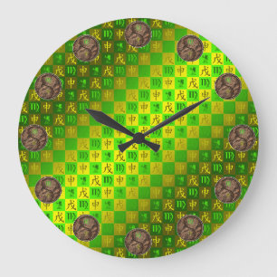 Grande Horloge Ronde Vierge & Singe de Terre