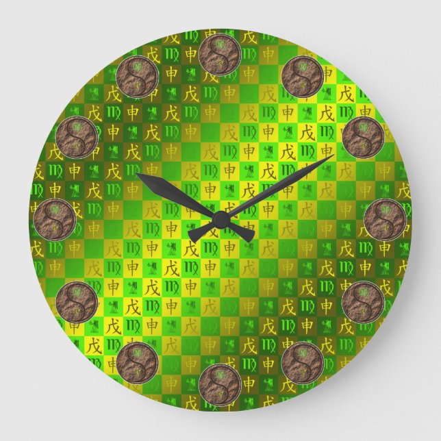 Grande Horloge Ronde Vierge & Singe de Terre (Recto)