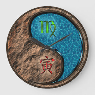 Grande Horloge Ronde Vierge & Tigre d'eau