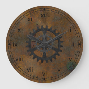 Grande Horloge Ronde Vieux Regarder Mur Clock