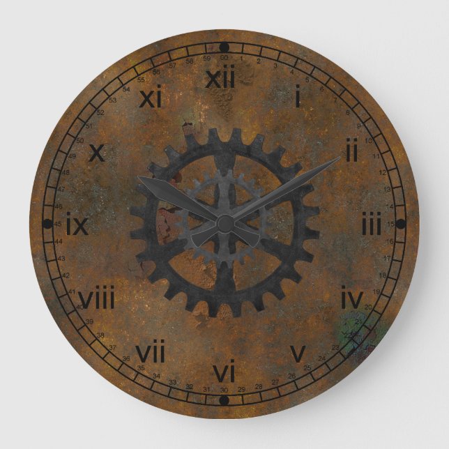 Grande Horloge Ronde Vieux Regarder Mur Clock (Recto)