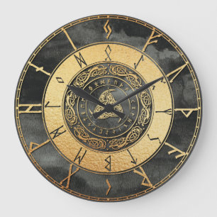 Grande Horloge Ronde Viking Runes