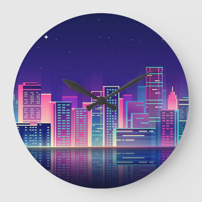 Grande Horloge Ronde Ville de nuit Vintage (Recto)