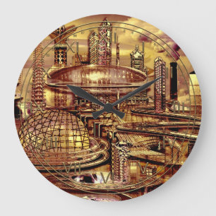 Grande Horloge Ronde Ville futuriste de KendalBrook