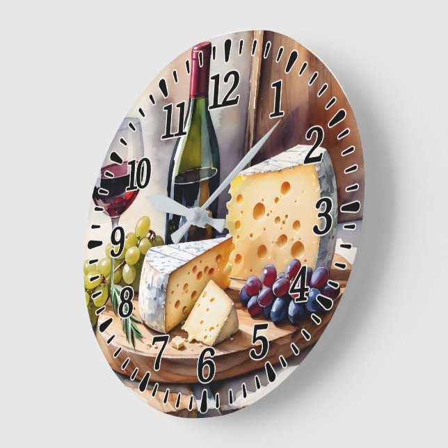 Grande Horloge Ronde Vin & Fromage (Angle)