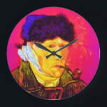 Grande Horloge Ronde Vincent Van Gogh - Autoportrait Bandage Pop Art<br><div class="desc">Huile sur toile de 1889, cet autoportrait montrant l'oreille bandée de Van Gogh et les yeux profondément tristes, a été peint un mois après sa rupture en décembre 1888 quand il a coupé son propre lobe d'oreille avec un rasoir suite à une dispute avec son voisin, Paul Gauguin. Contrairement à...</div>