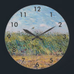 Grande Horloge Ronde Vincent van Gogh - Champ de blé avec une lark<br><div class="desc">Champ de blé avec des pavots et un Lark - Vincent van Gogh,  1887</div>