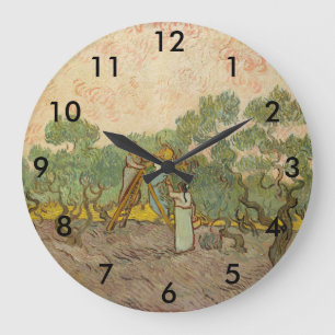 Grande Horloge Ronde Vincent van Gogh - Femmes cueillette d'olives