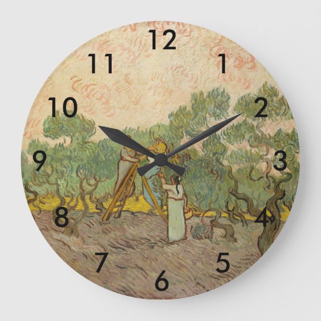 Grande Horloge Ronde Vincent van Gogh - Femmes cueillette d'olives (Recto)