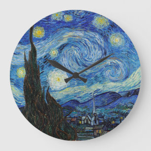 Grande Horloge Ronde Vincent Van Gogh Nuit d'art Vintage