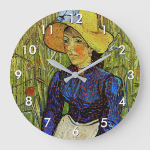 Grande Horloge Ronde Vincent van Gogh - Paysanne en chapeau de paille