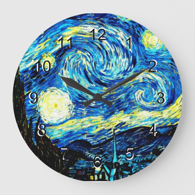 Grande Horloge Ronde Vincent van Gogh peinture, Starry Night (Recto)