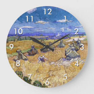 Grande Horloge Ronde Vincent van Gogh - Pile de blé avec les lecteurs