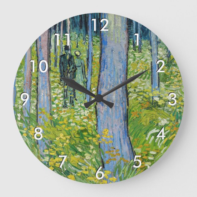 Grande Horloge Ronde Vincent van Gogh - Sous-bois avec deux personnages (Recto)