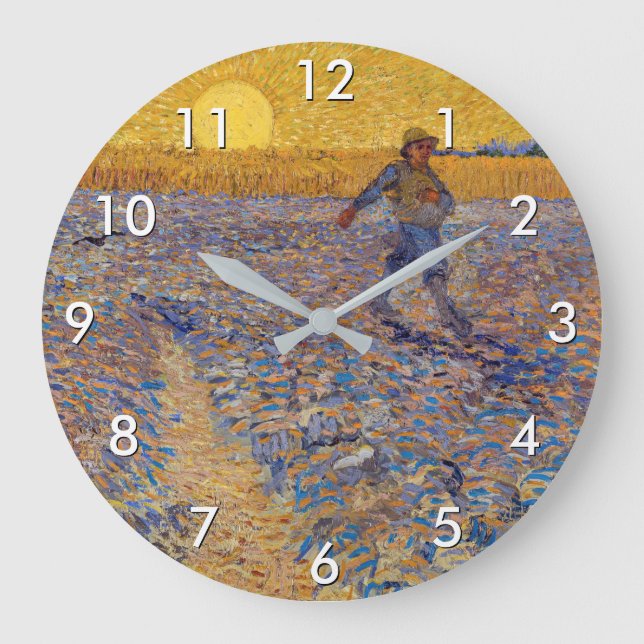 Grande Horloge Ronde Vincent van Gogh - Sower avec réglage Sun (Recto)
