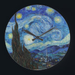 Grande Horloge Ronde Vincent Van Gogh Starry Nuit Vintage Art<br><div class="desc">Vincent Van Gogh Starry Night Vintage Fine Art Large Clock</div>