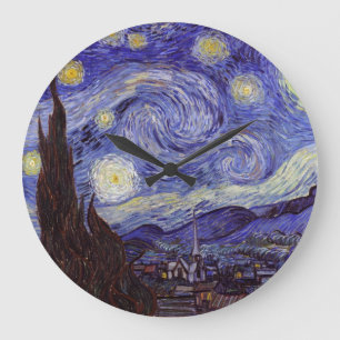 Grande Horloge Ronde Vincent Van Gogh Starry Nuit Vintage Art