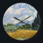 Grande Horloge Ronde Vincent Van Gogh Wheat Field With Cypresses<br><div class="desc">Vincent Van Gogh Champ de blé avec Cyprès Art fin Un champ de roues avec Cyprès (parfois appelé Un Cornfield avec Cyprès) est l'une des trois peintures à l'huile similaires de 1889 par Vincent van Gogh, dans le cadre de sa série de champs de blé. Tous furent exécutés à l'asile...</div>