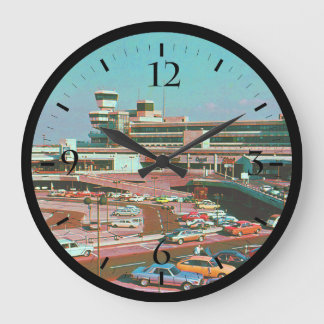 Grande Horloge Ronde Vintage Allemagne Berlin L'aéroport de Tegel