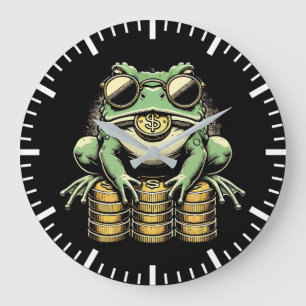 Grande Horloge Ronde Vintage, Argent Cool, Lucky Toad, Jin Chan