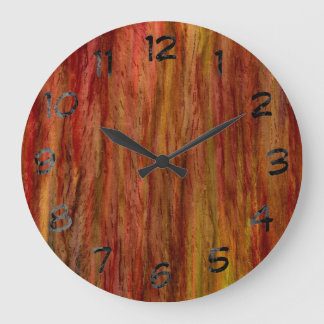 Grande Horloge Ronde Vintage Art Wood