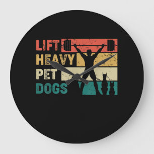 Grande Horloge Ronde Vintage Ascenseur Gros Chiens Pour Animaux De Comp