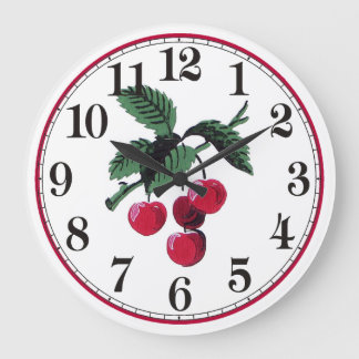 Grande Horloge Ronde Vintage Cherries