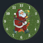 Grande Horloge Ronde Vintage Christmas Santa Holiday wall clock<br><div class="desc">www.etsy.com/shop/GraphicsExpress</div>