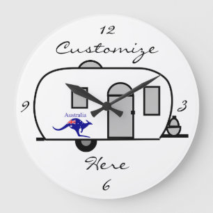 Grande Horloge Ronde Vintage classique caravane arrondie grand cloc