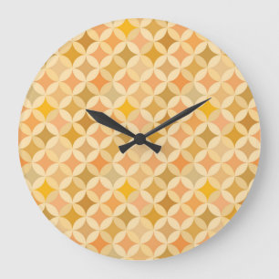 Grande Horloge Ronde Vintage coloré : motif abstrait.